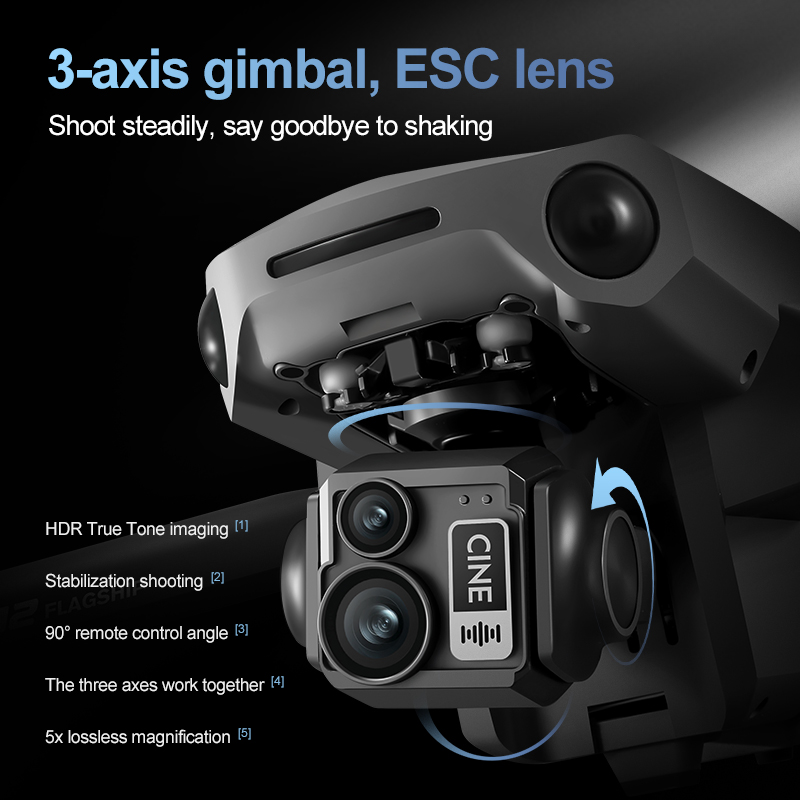 8K 3 Axis Gimbal Brushless 7.2 - Drone Rc Cable ulasan dan harga