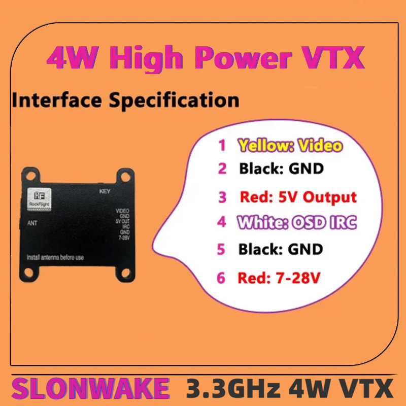 SLONWAKE FPV 3.3G 16CH 4000mW  - Vtx Video Transmitter ulasan dan harga