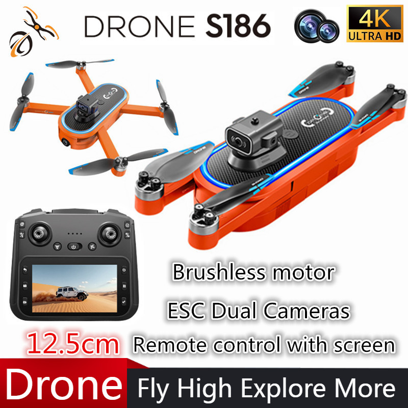 2025 S186 Drone Professional 4 - Drone Rc Foldable ulasan dan harga