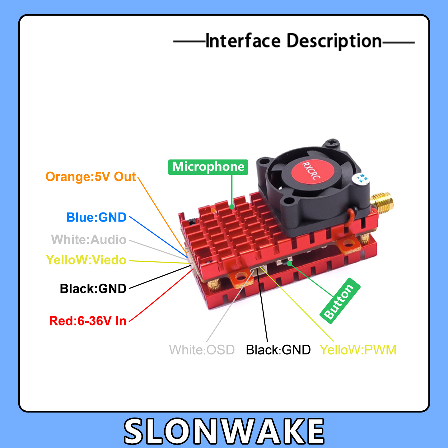 SLONWAKE 5.8G 2W VTX FPV 1800T - Telemetry Module Rc ulasan dan harga