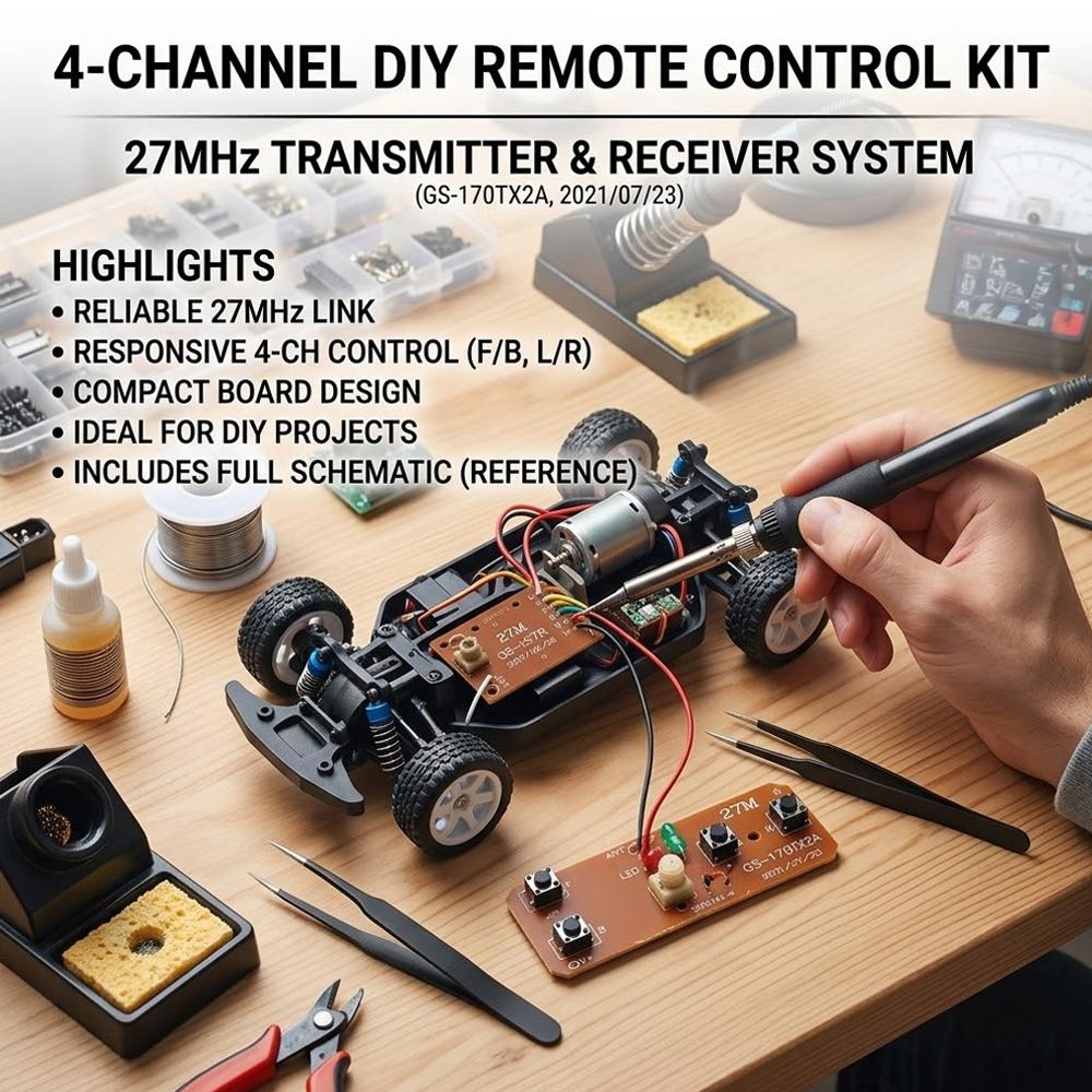 27MHz Remote Control Kit 4CH W - Telemetry Module Rc ulasan dan harga