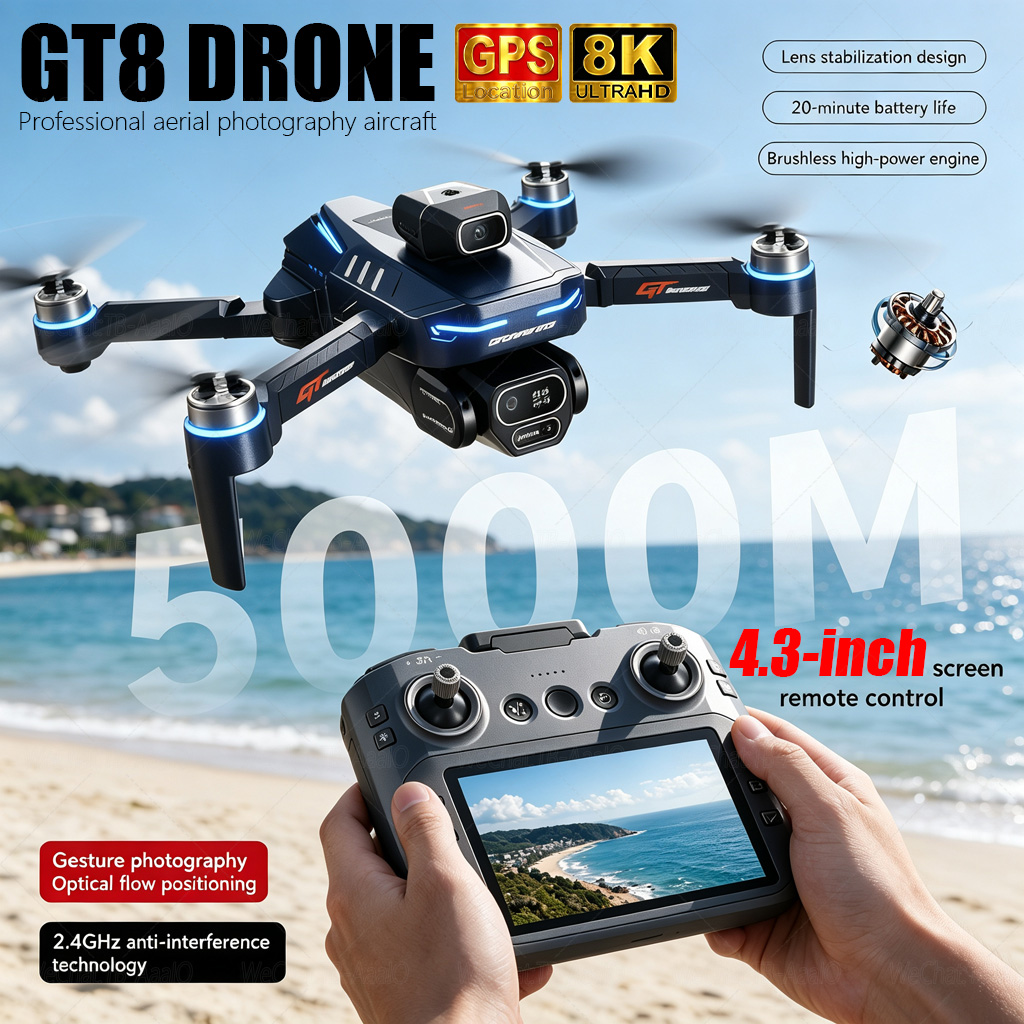 NEW GT8 HD RC Drone 4K Profess - Drone Rc Foldable ulasan dan harga
