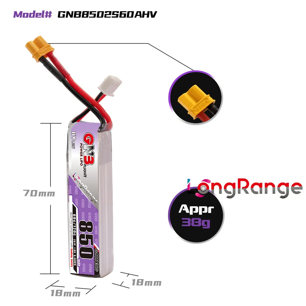 GAONENG GNB LiPo Battery 850mA - Drone Carrera Rc ulasan dan harga