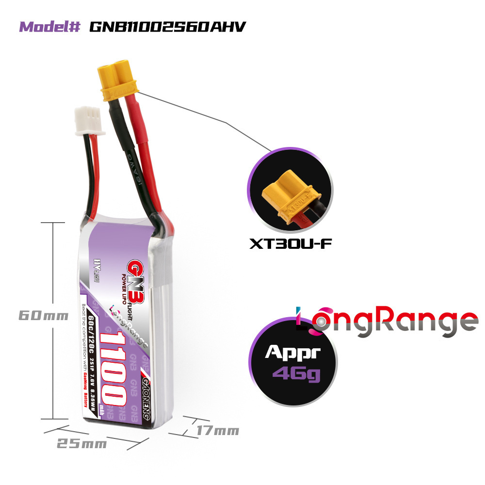 GNB 1100mAh 2S 3S 4S 6S 60C/12 - Drone Carrera Rc ulasan dan harga