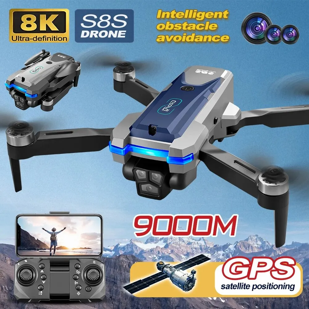 S8S GPS Drone 5G Wifi 8K HD Du - Drone Rc Foldable ulasan dan harga